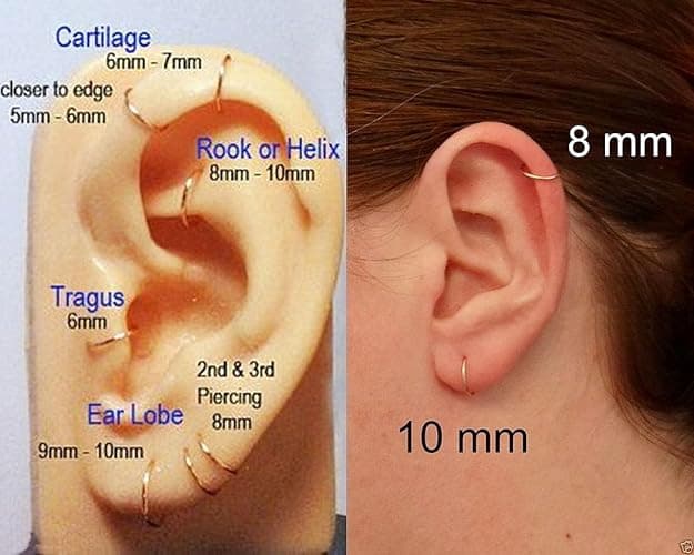 5Pcs Stainless Steel 16G 18G Sleeper Hoop Earrings for Women Men Septum Hinged Clicker Nose Lip Ring Helix Daith Cartilage Tragus Piercings Tiny Small Huggie Hoops Hypoallergenic Sensitive Ears Jewelry thumbnail 5