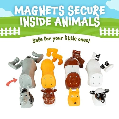 Magnetic Mix or Match Farm Animals Toy Play Set, 16 Pieces thumbnail 5