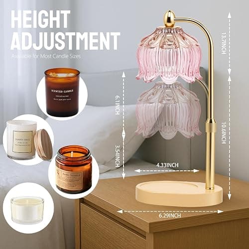 GEEZO Fragrance Candle Warmer Lamp，Electric Candle Warmer with Timer & Dimmer，Mom Christmas Birthday Gifts for Women, House Warming Gifts New Home Bedroom Decor thumbnail 2
