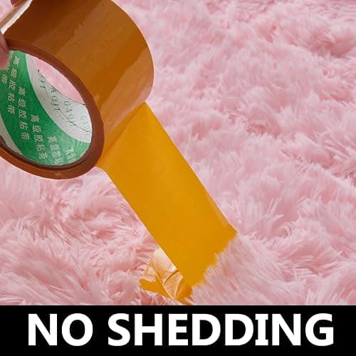 TABAYON Shaggy Pink Rug, 2x3 Area Rugs for Living Room, Anti-Skid Extra Comfy Fluffy Floor Carpet for Indoor Home Decorative thumbnail 4