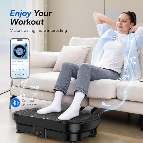 Merach Vibration Plate Exercise Machine, Bluetooth Vibration Plate for Lymphatic Drainage, Full-Body Workout Vibrating Platform for Weight Loss, Fitness Equipment for Home Women Men thumbnail 3