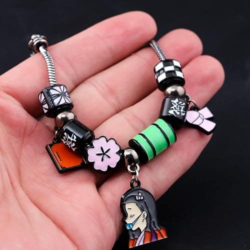 SONGCHANGJEWELRY Anime Slayer Beaded Bracelets Set – Tanjiro, Nezuko & Zenitsu Jewelry – Cosplay Gifts for Fans & Collectors thumbnail 2