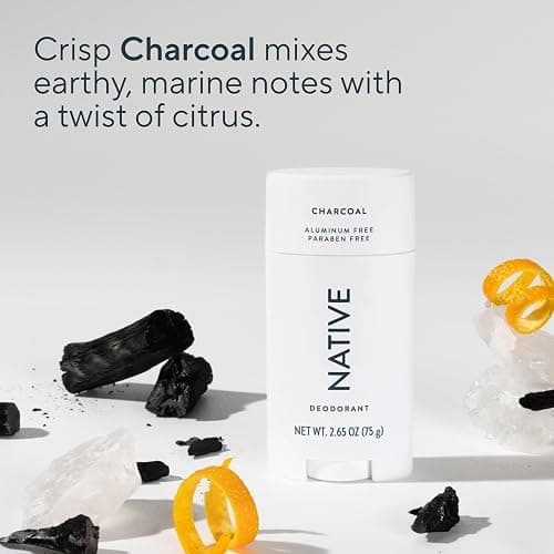 Native Deodorant | Natural Deodorant for Men, Aluminum Free with Baking Soda, Probiotics, Coconut Oil and Shea Butter | Charcoal thumbnail 4