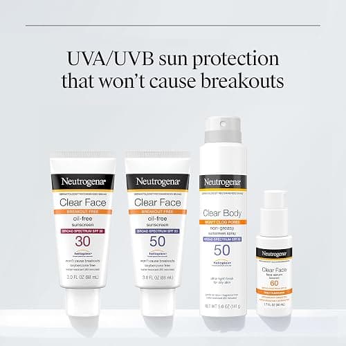 Neutrogena Clear Face Sunscreen Lotion SPF 50 for Acne-Prone Skin Broad Spectrum UVA UVB Protection Oil-Free No-Fragrance No-Oxybenzone Water-Resistant Daily Face Moisturizer, 3 fl oz thumbnail 6