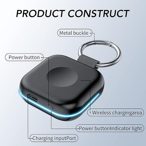 HUOTO Portable Charger for Apple Watch,Wireless Magnetic iWatch Charger 1200mAh Power Bank Travel Keychain Accessories Smart Chargers for Apple Watch Series 11/10/9/8/7/6/SE/5/4/3/2/1/UItra/UItra 2 thumbnail 3
