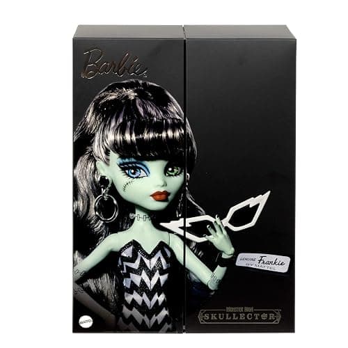 Monster High x Barbie Frankie Stein Doll with Original Barbie-Inspired Swimsuit and Solo in the Spotlight Black Evening Dress, Accessories thumbnail 6