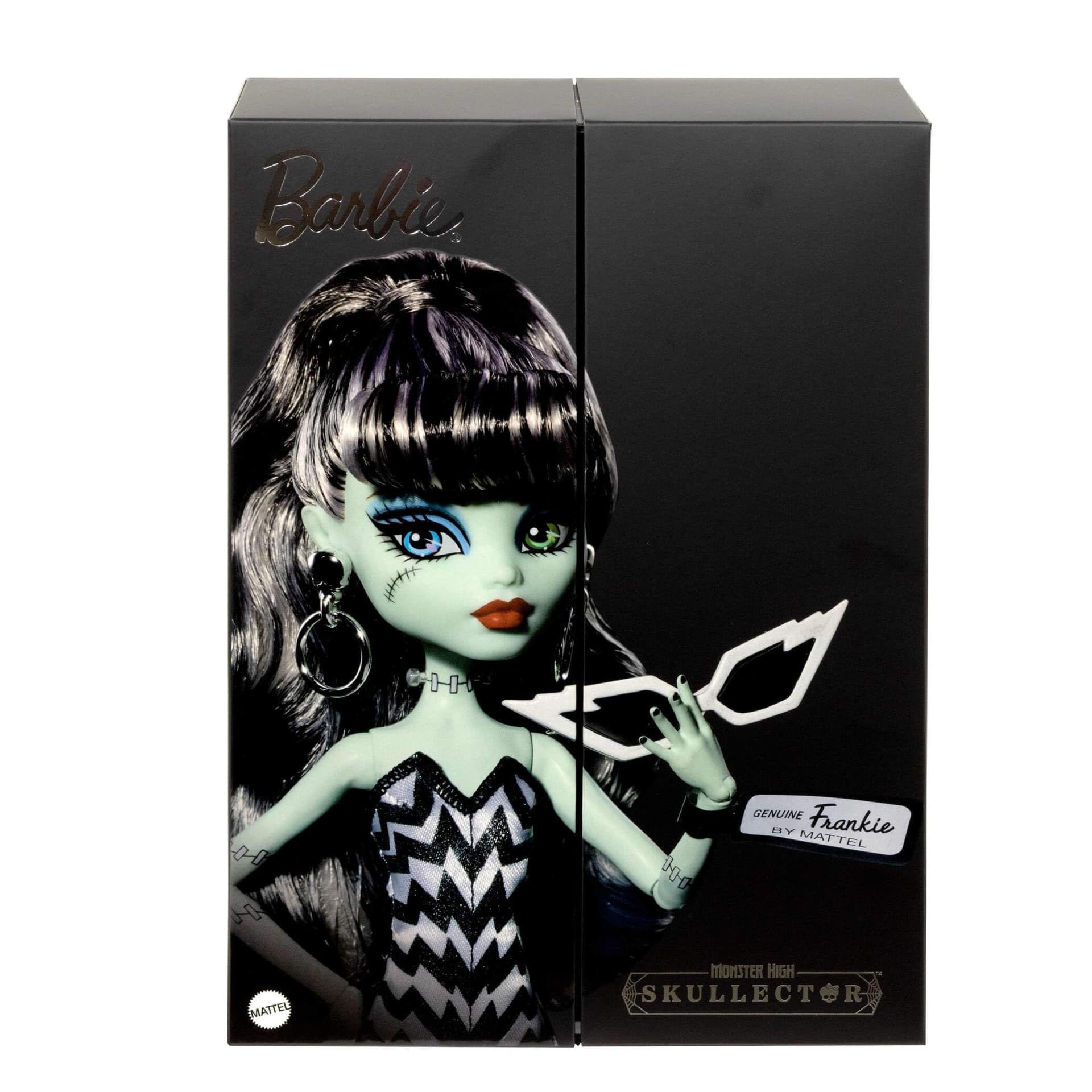 Monster High x Barbie Frankie Stein Doll with Original Barbie-Inspired Swimsuit and Solo in The Spotlight Black Evening Dress, Accessories thumbnail 7