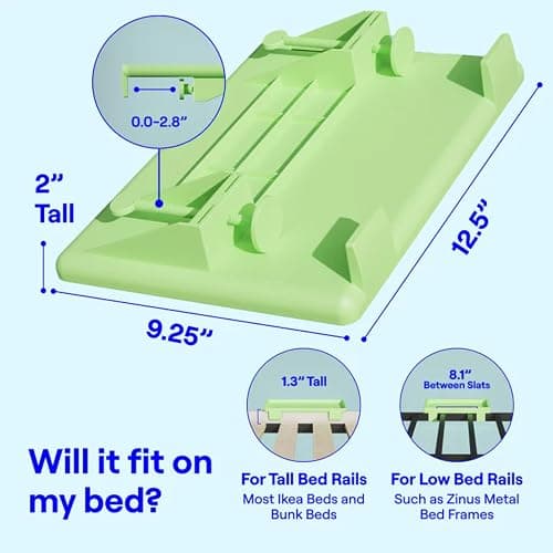 BedShelfie Bedside Shelf for Dorm Room Bunk Bed & Top Bunk, College Dorm Room Essentials, Bedside Caddy, Clip on Floating Desk Tray, Bed Side Table Storage, Loft Nightstand Decor - Cable Catch, Black thumbnail 2