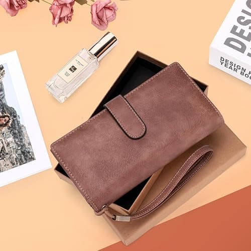 XINNSTAR Womens Wallet RFID Blocking Large Capacity Credit Card Holder Long Purses for Women with Wristlet Pocket ID Window thumbnail 6
