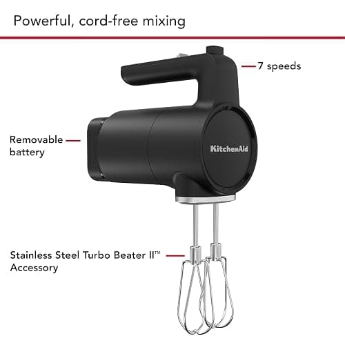 KitchenAid Cordless Hand Mixer - Black Matte thumbnail 4