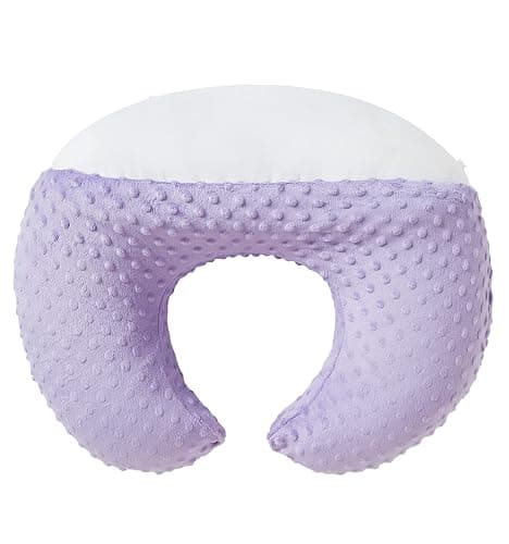DONOMILO Nursing Pillow and Positioner Breastfeeding and Bottle Feeding | Propping Baby, Tummy Time, Sitting Support for Baby Boy and Baby Girl, with Removable Dots Cover (Lavender) - Image 1