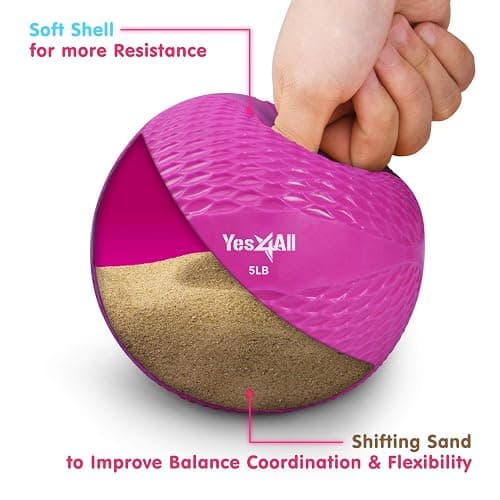 Yes4All Weighted Toning Balls for Exercise, Soft Medicine Balls for Exercise, Pilates, Yoga, Balance, Flexibility, 2-10lbs thumbnail 3