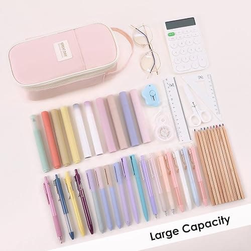 SKYDUE Pink Pencil Case for Girls - Aesthetic Pencil Bag with Multi-Compartment, Large Capacity Zippered Pencil Pouch for School Supply thumbnail 7