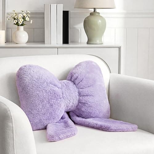 Macarrie 2 Pcs Purple Car Neck Pillow Bow, Plush Solid | Butterfly Bow Car Headrest Pillow, Comfortable Seat Neck Support, Cute Head Rest Accessories, for Women Driver Interior Decor thumbnail 7