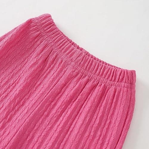 Voonlie Toddler Baby Girl Summer Clothes Outfits Crocheted Ruffle Camisole Pants Kids Clothing Set thumbnail 6
