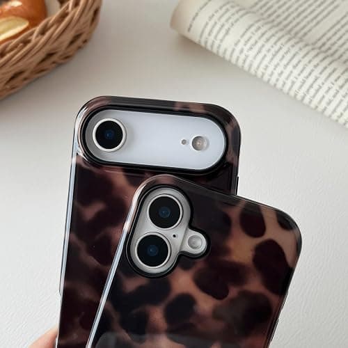 Longlayss Compatible with iPhone 16 Plus Case Tortoise Shell Phone Case for Women Girl Shockproof TPU and Hard PC Protective Cover - Amber Brown Leopard thumbnail 4