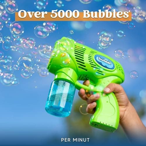 JOYIN 2 Kids Bubble Gun with 2 Bottles Refill Solution, Bubble Machine Gun for Toddlers Kids 4-8, Party Favors, Summer Toy, Outdoors, Easter, Birthday Gift thumbnail 4