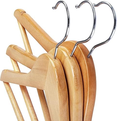Utopia Home Premium Wooden Hangers 30 Pack - Heavy Duty & Durable Coat Hanger - Wood Hanger with 360-Degree Rotatable Hook - Clothes Hangers with Non-Slip Shoulder Notches For Shirts & Coats (Natural) thumbnail 8