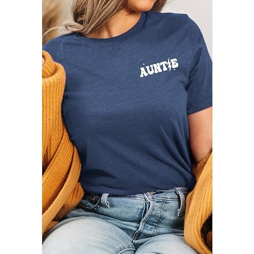 Zoemghc Auntie Shirt Women I’m Just Here for My Nephew Shirts Cool Aunts Club Tee Funny Auntie Print Graphic Aunt Gift Tops thumbnail 4