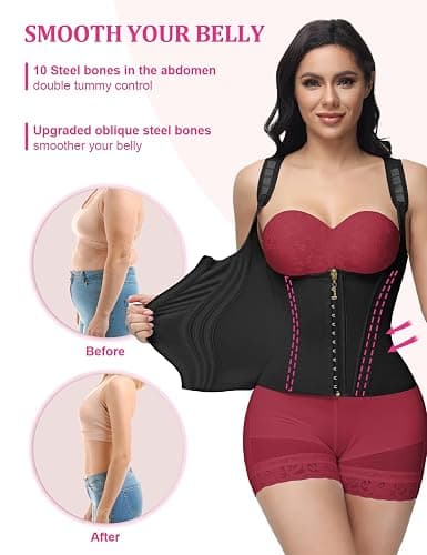 SHAPSHE Waist Trainer for Women, Tummy Control Sports Girdle, Workout Body Shaper with Adjustable Shoulder Strap thumbnail 3