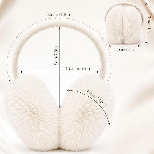 Beehow Women's Faux Fur Earmuffs – Adjustable Foldable, Super Soft Ear Warmers for Winter Cold Weather Outdoor thumbnail 6