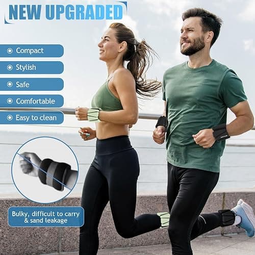 BECOJADDE Ankle Weights Set of 2 (1 lb/2 lb/3 lb Each) Adjustable Wrist Weights for Women Men Wearable Arm Leg Weight for Pilates, Running, Walking, Workout, Yoga thumbnail 2