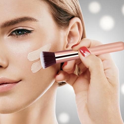 2 Stück Make Up Pinsel, Foundation Pinsel, Professioneller Makeup Pinsel für Foundation & Concealer, Dichten Synthetischen Borsten, Pinsel Makeup für Flüssige, Cremige oder Pudrige Make-Up thumbnail 5