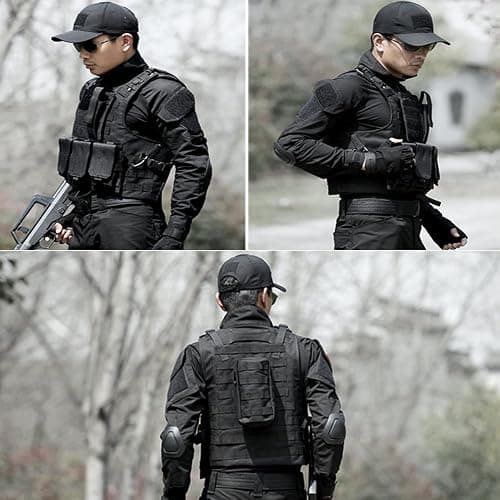 QMFIVE MOLLE RRV Assault Combat Vest with pouch/Traning Protective Security Vest for Tactical Hunting Airsoft Outdoor - BK thumbnail 6