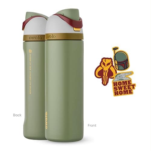 Owala Star Wars FreeSip Insulated Stainless Steel Water Bottle with Straw for Sports and Travel, BPA-Free, 24-Ounce, Boba Fett thumbnail 6