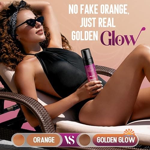 VIVITAN Self Tanner Mousse Kit - 250mL XL & Mitt & Strap | 1-Hour Express Dark Bronze + Plant 30% DHA for Long-Lasting Tan | No Orange Tones, Streak-Free & Odorless | Natural Sunless Glow thumbnail 3