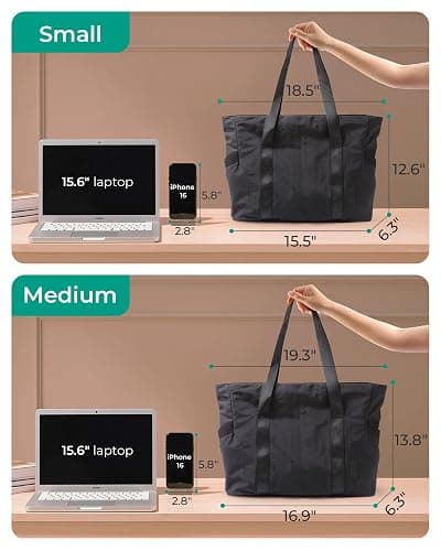 BAGSMART Tote Bag for Women, Tote Bag with Zipper Work Tote with Compartments Nurse Shoulder Hanbag for Travel, Gym thumbnail 3