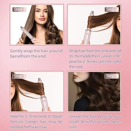 AVENHO 5 in 1 Hot Air Brush - Blow Dryer Brush & Air Curling Wrap Styler with Negative Ion Technology, Hair Dryer Brush for Drying, Curling, Straightening & Styling, Professional Hair Styling Tools thumbnail 6