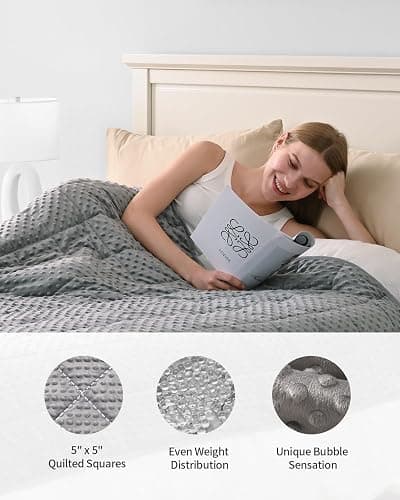 Mr. Sandman Weighted Blanket for Adults Queen Size 15 lbs, Soft Cooling Heavy Minky Blanket for Sleep, Washable Throw Blanket with Glass Beads, 60 x 80 Inches, Grey thumbnail 6