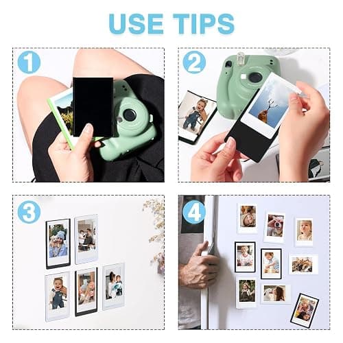 WOGOZAN Mini Magnetic Picture Frame for Fujifilm Instax Mini Instant Camera | Fits Mini 13/12/11/41/SE/EVO Camera 2.15"x3.4" Films, Mini Magnet Picture Frames for Fridge, Home, School, Black, 20 Pack thumbnail 6