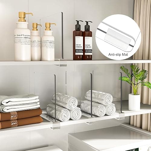 Shelf Dividers Purse Organizer for Closet: 12-Pack Acrylic Bag Storage Organizer for Handbags, Clutches, Clothes, Sweater, Towel - 12-Pack thumbnail 7