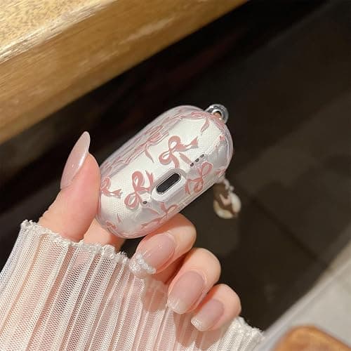 MINSCOSE Compatible with AirPods 4 Clear Case,Cute Pretty Flower Earphone Cover with Floral Keychain, Soft Transparent TPU Protective Case for AirPod 4 for Girl Women-Brown thumbnail 9