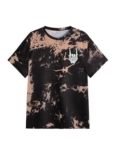 Verdusa Men's Tie Dye Short Sleeve Round Neck Graphic Tee Tops - Image 1