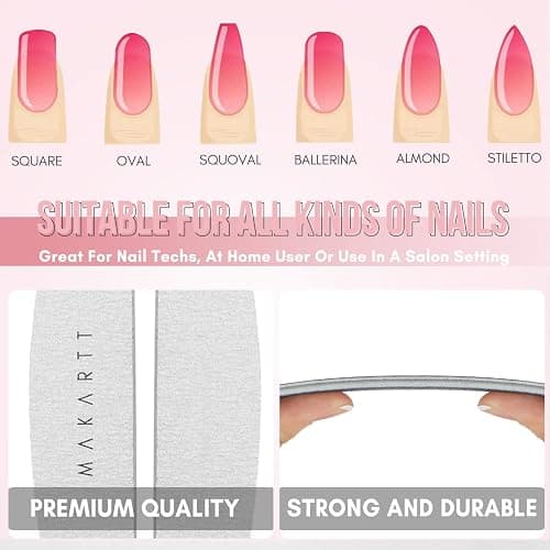 Makartt Nail File: 100/180 Grit Emery Boards for Nails, 10 Pcs Zebra Doubled Sides Coarse Fingernail Filer for Acrylic and Extension Gel Removal Manicure Kit Salon Home Use thumbnail 7
