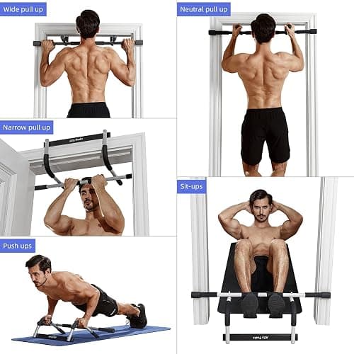 Ally Peaks Pull Up Bar for Doorway | Thickened Steel Max Limit 440 lbs Upper Body Fitness Workout Bar| Multi-Grip Strength for Doorway | Indoor Chin-Up Bar Fitness Trainer for Home Gym Portable thumbnail 6