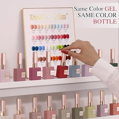Double Rhythm 28Pcs 0.5Oz Gel Nail Polish Set Same Color Same Bottle Gel Polish Kit Nail Art Manicure Salon DIY at Home for Women (White Pink Collection-T24-2) thumbnail 3