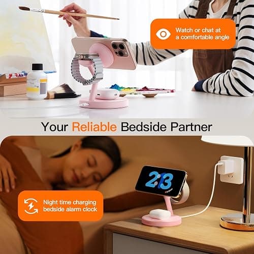 2025 3 in 1 Charging Station for Apple iPhone AirPods Watch with Mag-Safe Charger Wireless Charger Stand for iPhone Air1716 15 14 13 12 Series AirPods iWatch Series - Gifts for Wife & Husband thumbnail 7