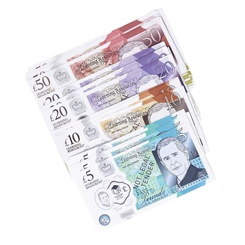 Learning Resources UK Play Money Assortment, Ages 3–7, Realistic Coins & Notes, Supports Money Recognition & Maths Skills thumbnail 3