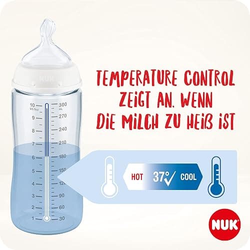 NUK First Choice+ Babyflaschen Starter Set | 0–6 Monate | 4 Flaschen mit Temperature Control & Flaschenbox | Anti-Colic Air System | BPA-frei | Disney Winnie Puuh - 4 stück (1er Pack) - Winnie Puuh thumbnail 2