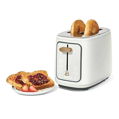 Beautiful 2-Slices Touchscreen Toaster with Digital Display, 7 Shade Settings, Bagel/Frozen Presets, Extra-Wide Slots, 900W (White) thumbnail 6