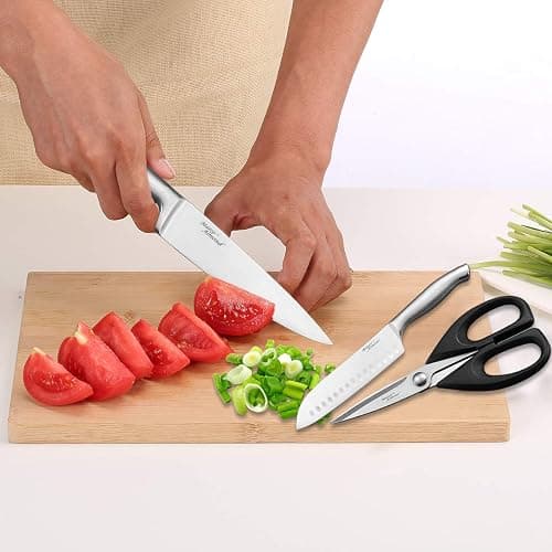 Marco Almond® Knife Block Set, KYA26 Knife Set with Block, 14 Pieces Stainless Steel Chef Kitchen Knives with Built-in Sharpener thumbnail 5