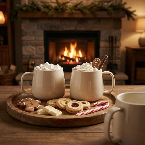 Teocera Coffee Mugs Set of 4-12oz Chip-Resistant Ceramic Cups with Ergonomic Handle | Dishwasher & Microwave Safe Cream Mugs | Keeps Beverage Hot, Perfect for Family Kitchen & Holiday Gifts thumbnail 3