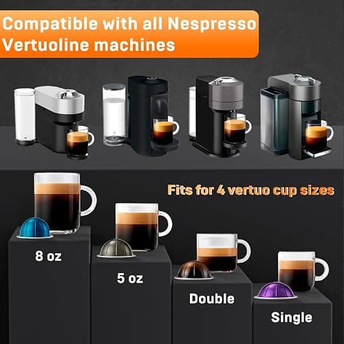 NESSUS Reusable Vertuo Pods Refill Kit, Lid Easy Remover for Vertuo Seal, 100PCS Aluminum Foil Lids for Nespresso Vertuo Pods, Tamp & Press Refillable Vertuo Capsules Holder and Brush thumbnail 6