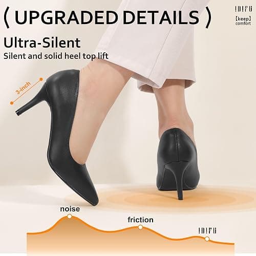 IDIFU IN3 High Heels Pumps Closed Toe Heels Women's Pumps Stiletto Pointed Toe Dress Shoes Wedding Prom Bridal Work Office Bride Guest Trendy Dressy Fashion Comfortable Pump Shoes thumbnail 6