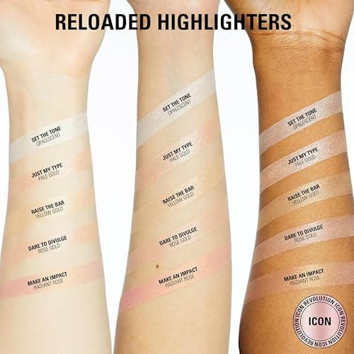 Revolution, Reloaded Pressed Powder Highlighter, Intensely Pigmented for a High Impact Dewy Finish, Dare to Divulge, 0.22 Oz thumbnail 3