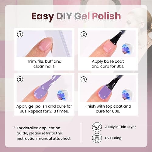 Beetles Gel Nail Polish Set, 23Pcs White Gray Black Glitter Gel Polish | 20 Colors Modern Muse Collection with 3Pcs Base Matte Glossy Top Coat Soak Off Uv Gel for Women Formula for DIY Nail Art thumbnail 7